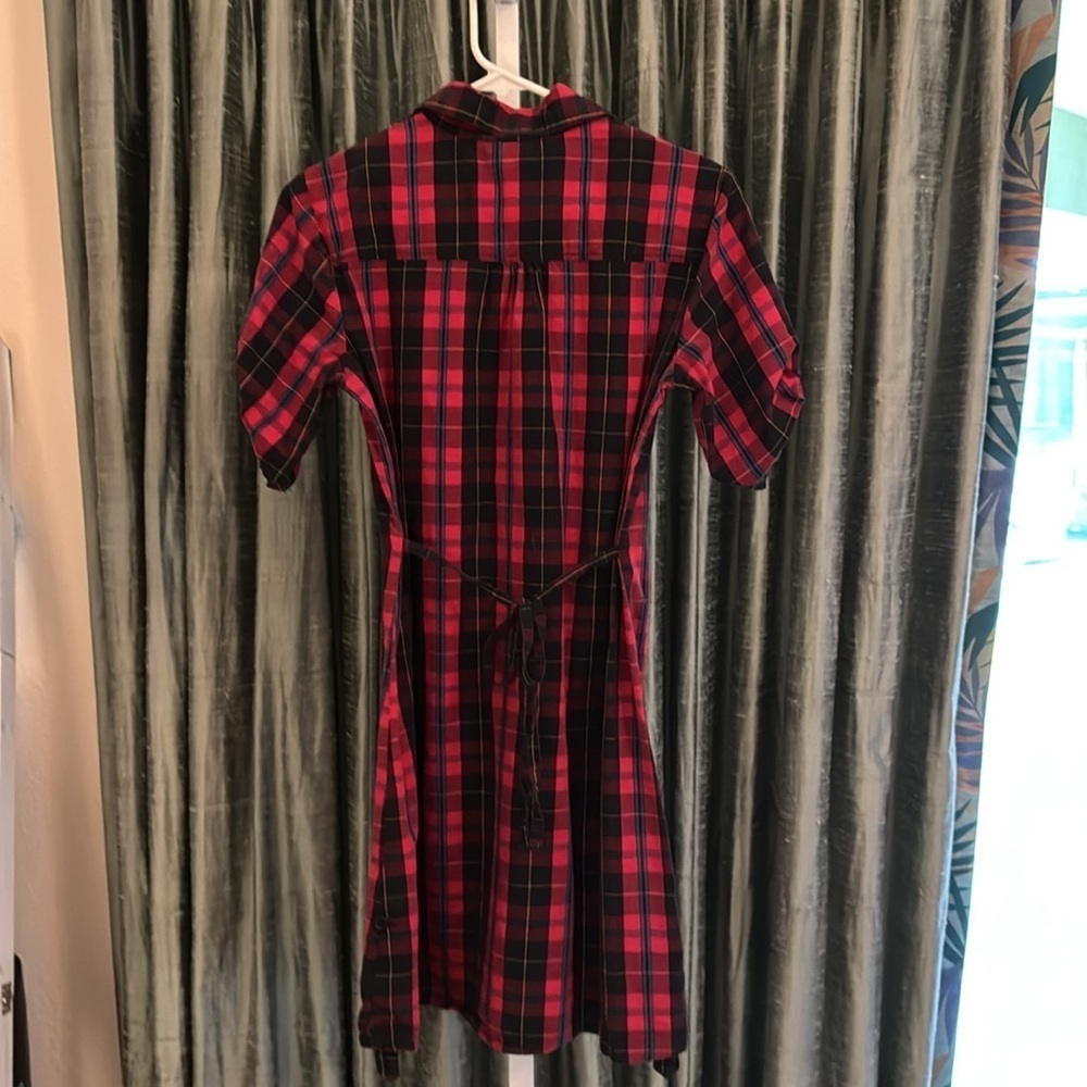 Mossimo Supply Co. Plaid Res/Blue Mini Dress EUC Size Large - Picture 4 of 5